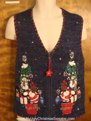 Christmas Fun Trees Tacky Xmas Party Sweater Vest
