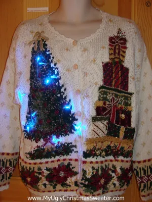 Christmas Sweater with Lights Tree and Gifts (g299)