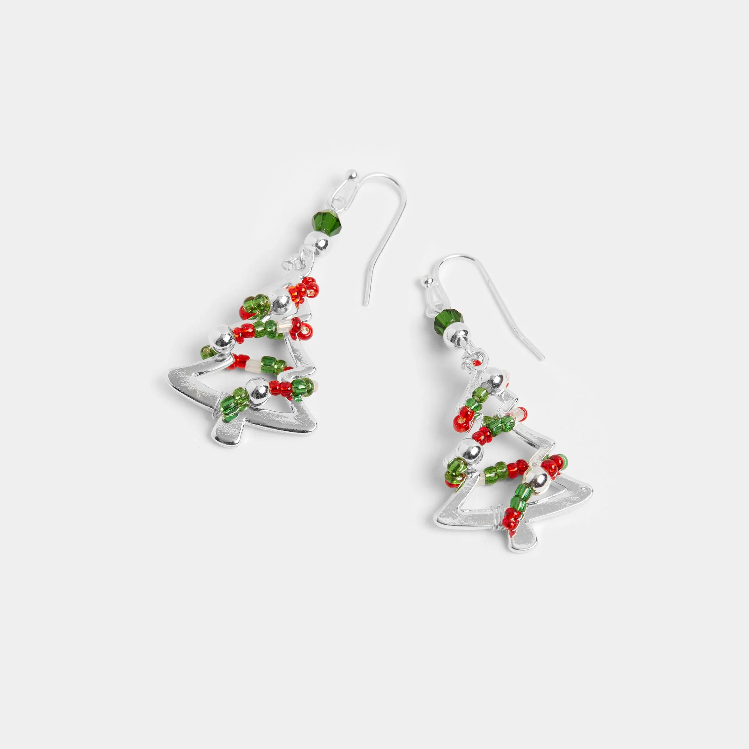 Christmas Tree With Beaded Garland Earring