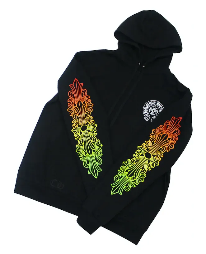 Chrome Hearts Floral Sleeve Gradient Made In Hollywood Hoodie Black/Gradient