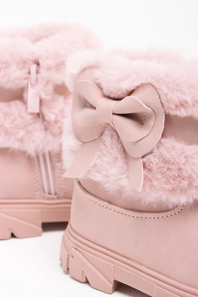 Chunky Fur Boot Pink