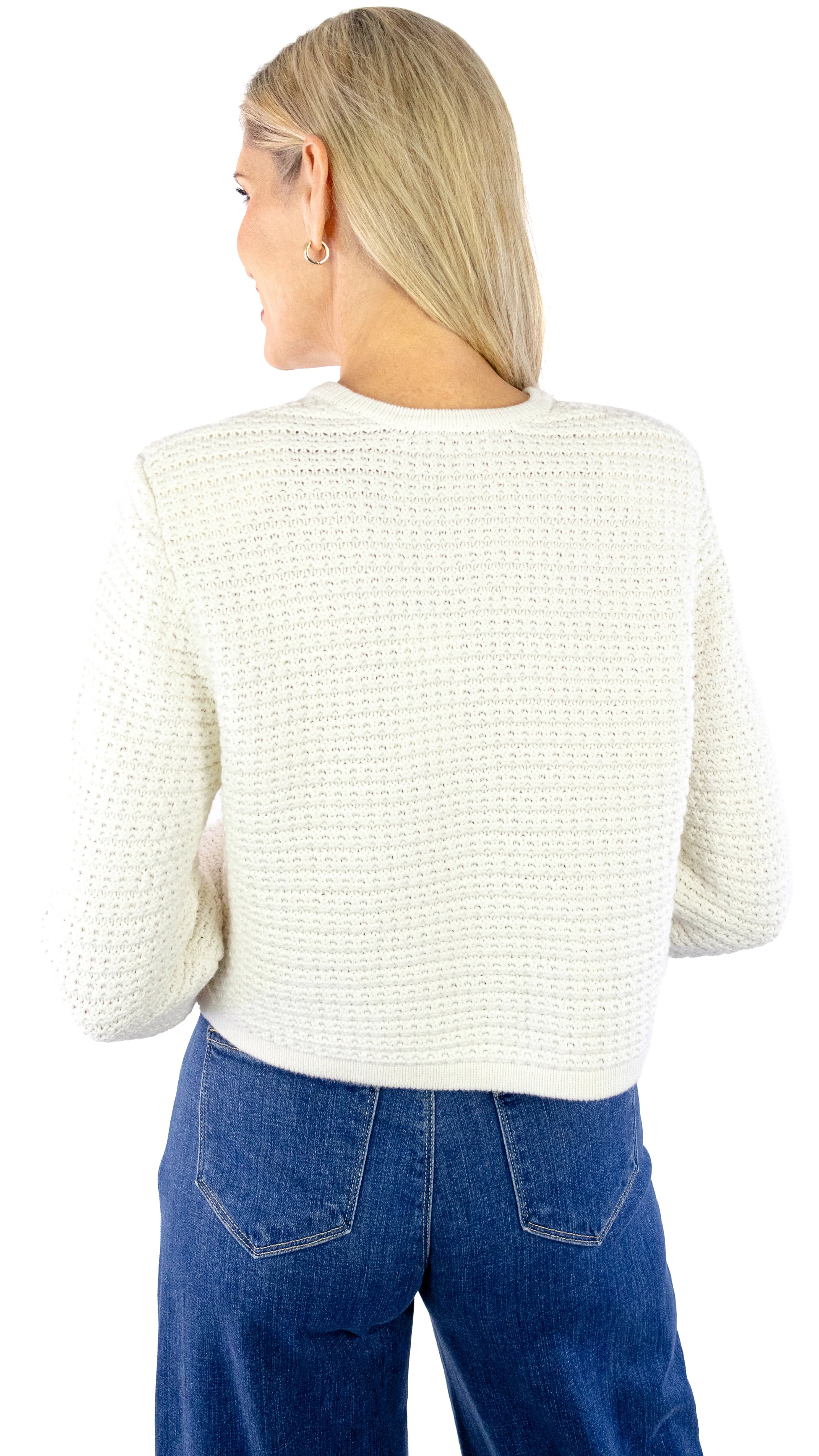 Chunky Texture Sweater - White