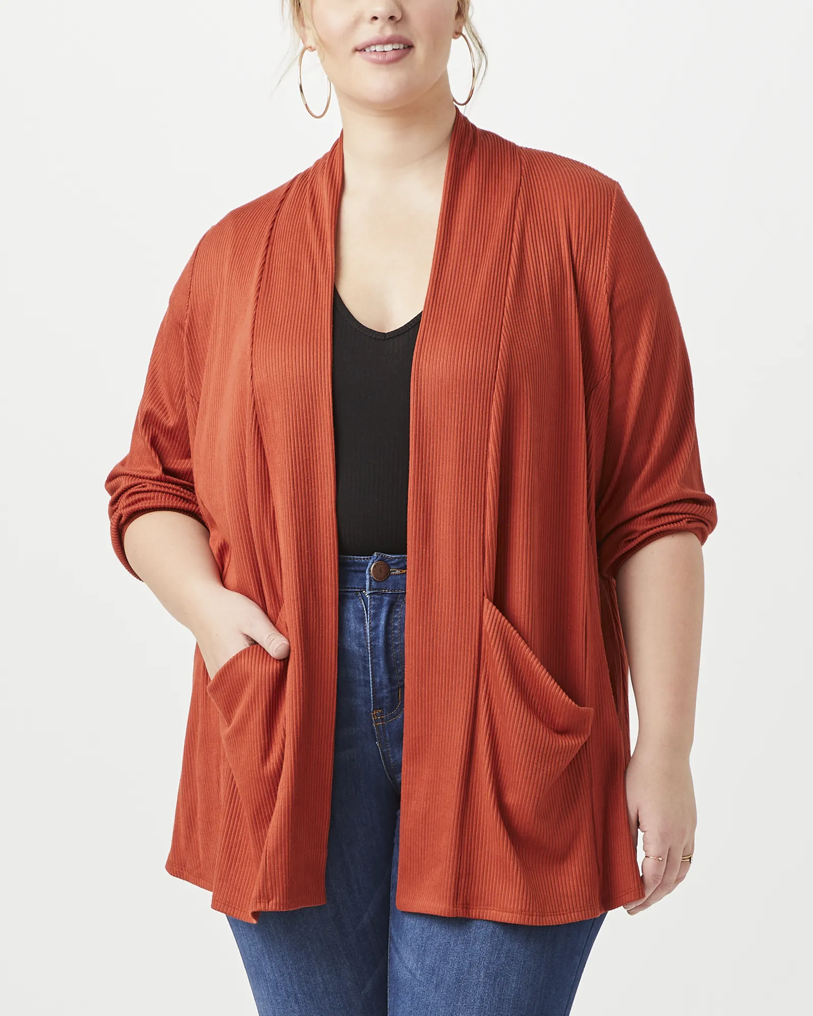 Cia 3/4 Sleeve Cardigan | Orange