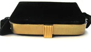 Circa 1940s L&M Spot-Lite Black Velvet Box Purse