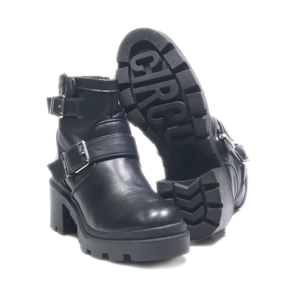 Circus Ankle Boots Leather Black Colour For Kids