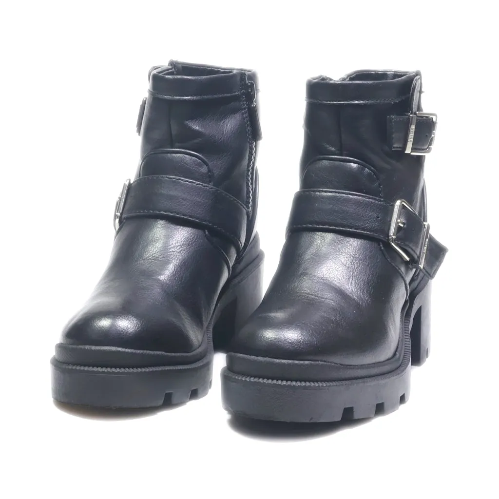 Circus Ankle Boots Leather Black Colour For Kids