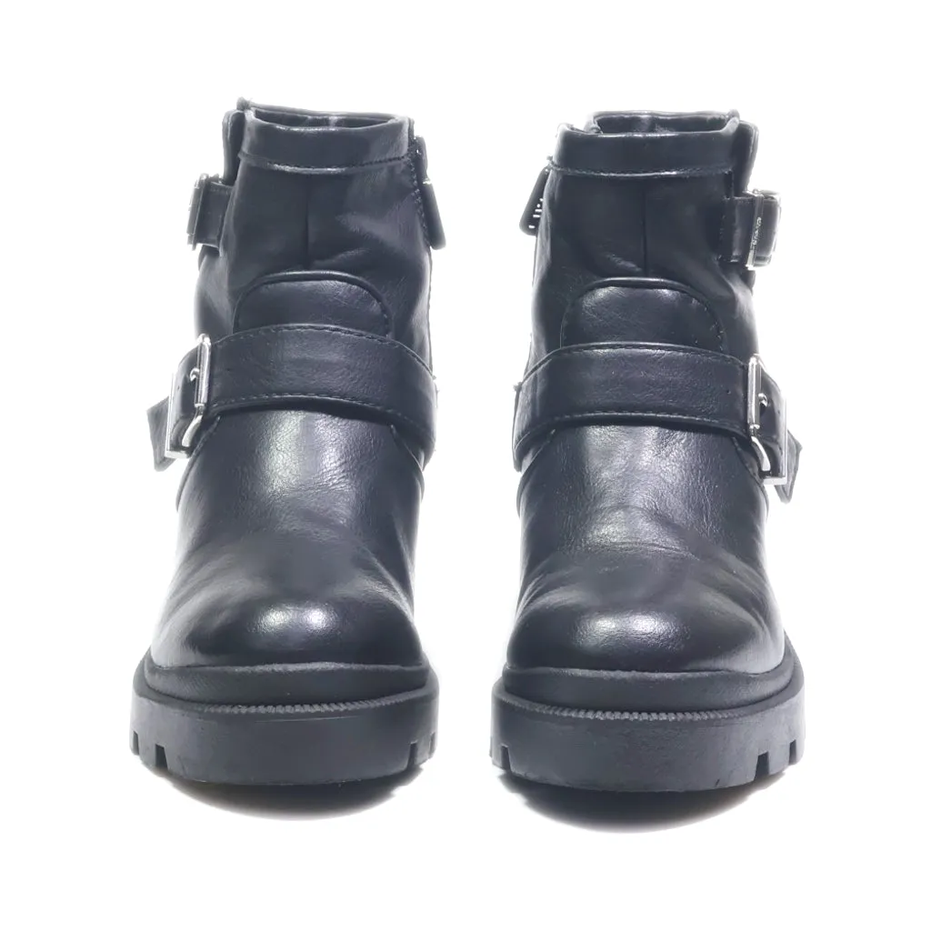 Circus Ankle Boots Leather Black Colour For Kids