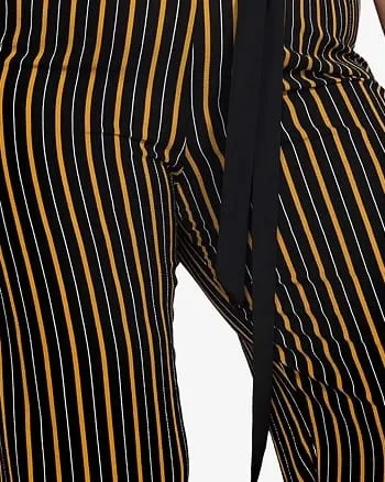 City Chic Women's Trendy   Striped Palazzo Pants Black  20W | Black