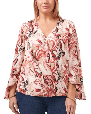 Claire Marble Swirl Blouse | RED SEPIA
