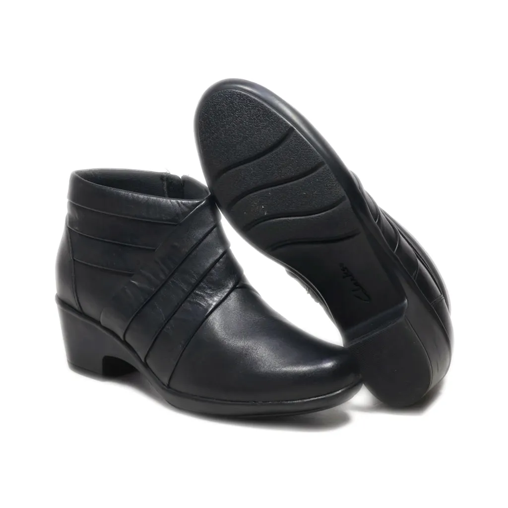 Clarks Collection Malia Hue Ankle Boots Leather Black Colour For Women