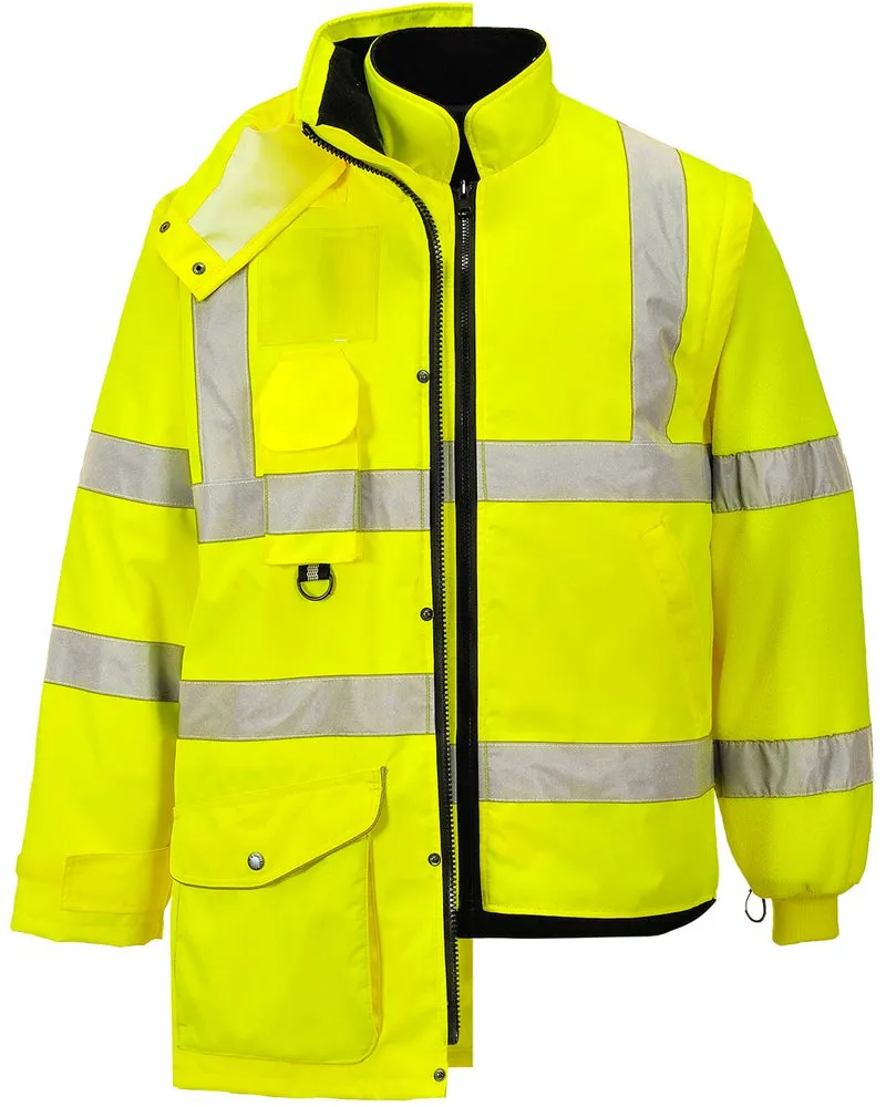 Class 3 Portwest Yellow Hi-Vis 7-in-1 Traffic Jacket