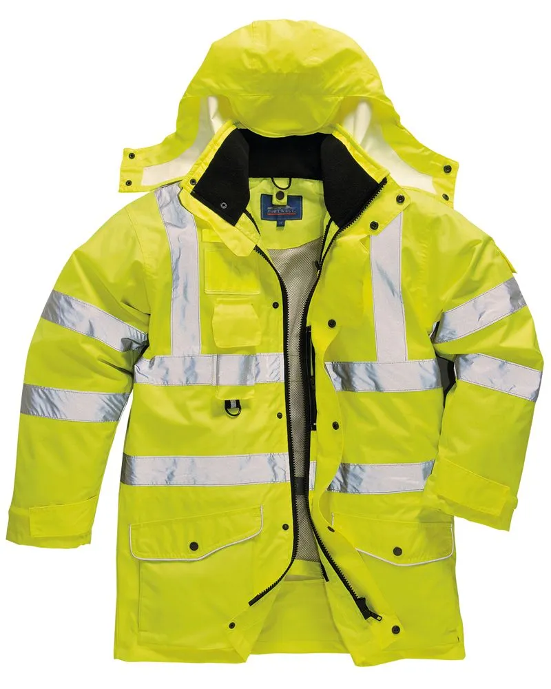 Class 3 Portwest Yellow Hi-Vis 7-in-1 Traffic Jacket