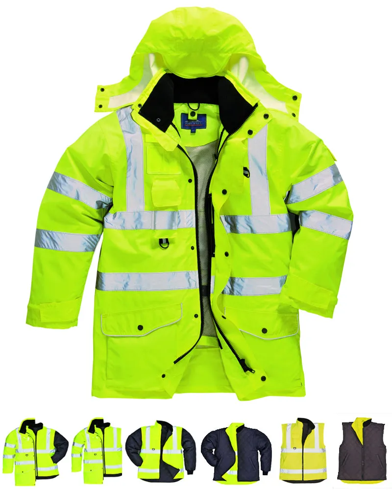 Class 3 Portwest Yellow Hi-Vis 7-in-1 Traffic Jacket