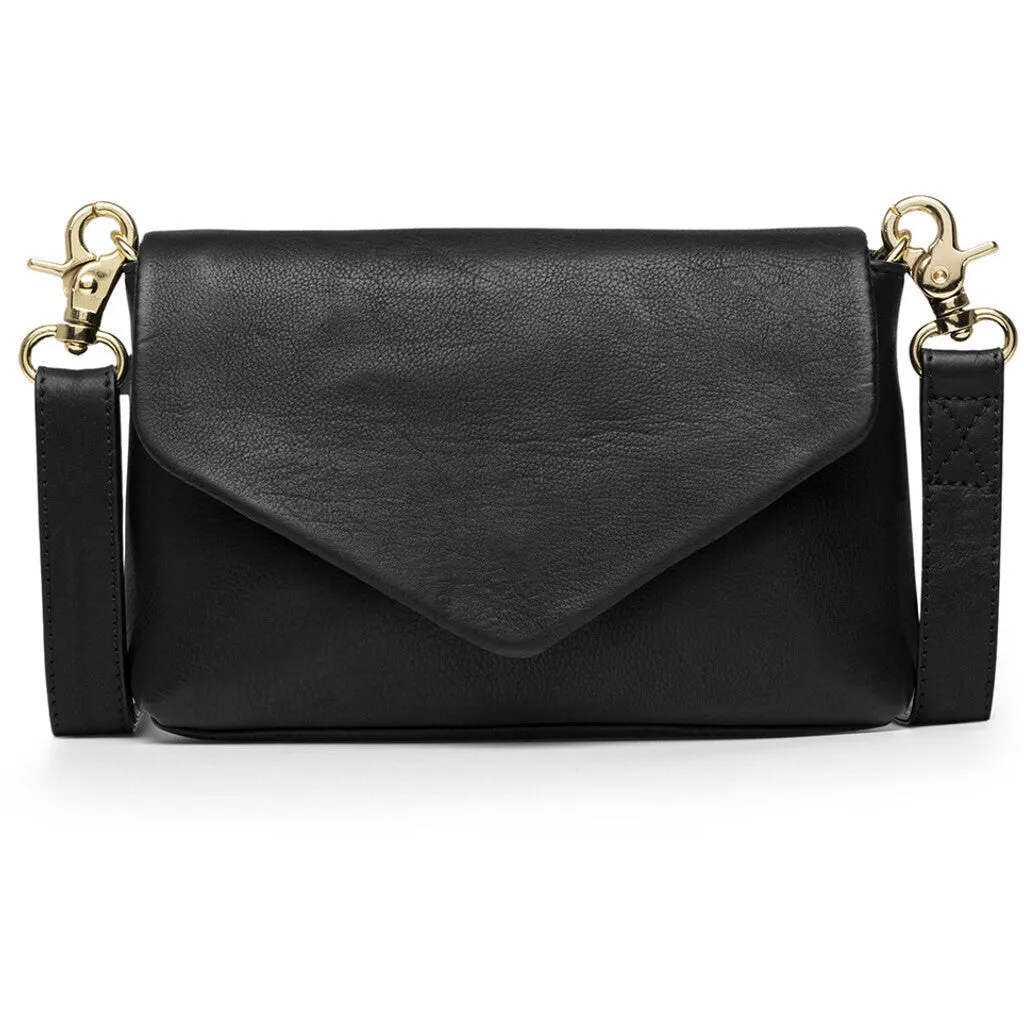 Classic crossover bag in soft leather quality / 16014 - Black (Nero)