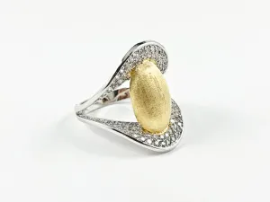 Classic Elegant Bean Design V Setting Brass Ring