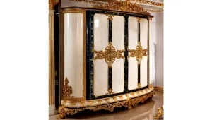 Classic European Style Modern Carving Wardrobe