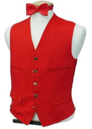 Classic Red Wool Doeskin Hunting Waistcoat Vest by Hornes