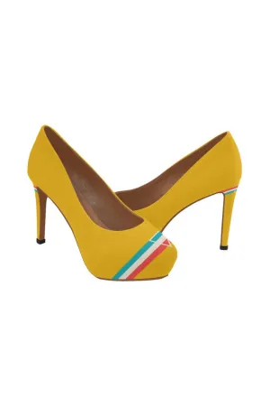Classy Color Stripes Women's High Heels