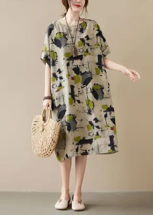 Classy Khaki Pockets Summer Maxi Dress