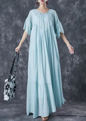 Classy Light Green Oversized Exra Large Hem Cotton Dress Summer LY7107