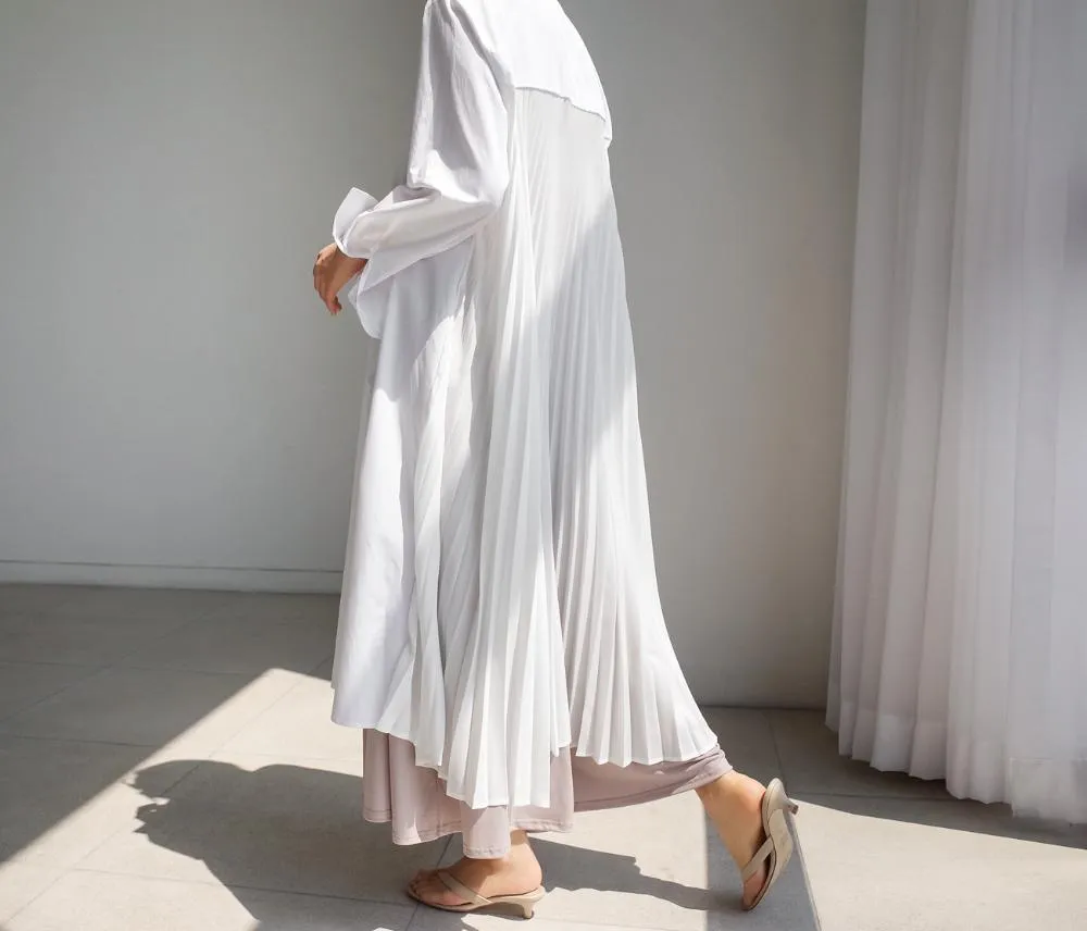 Classy Women Plus Sizes Pleated Long Shirt Dresses