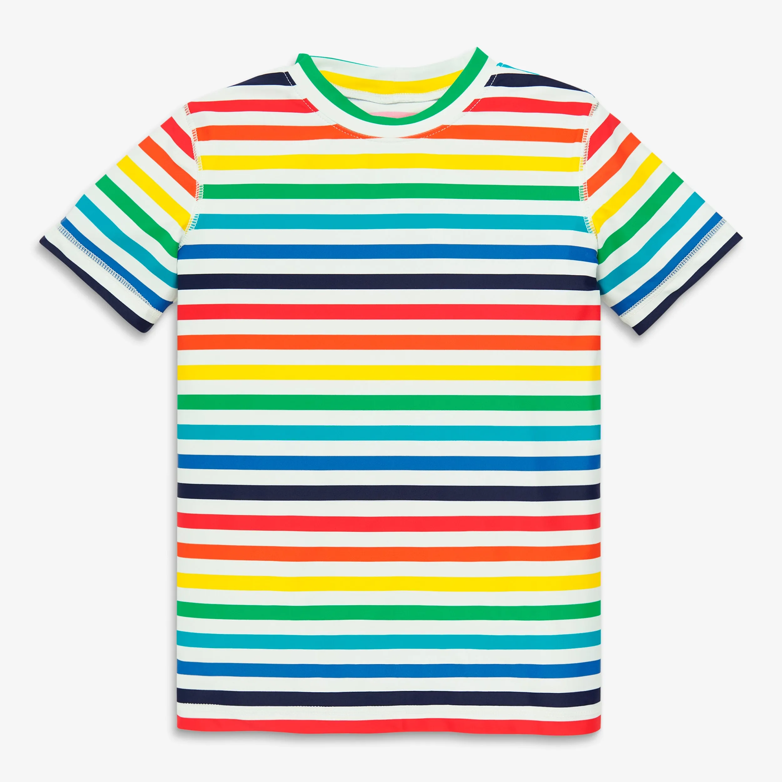 Clearance short sleeve rash guard in rainbow stripe