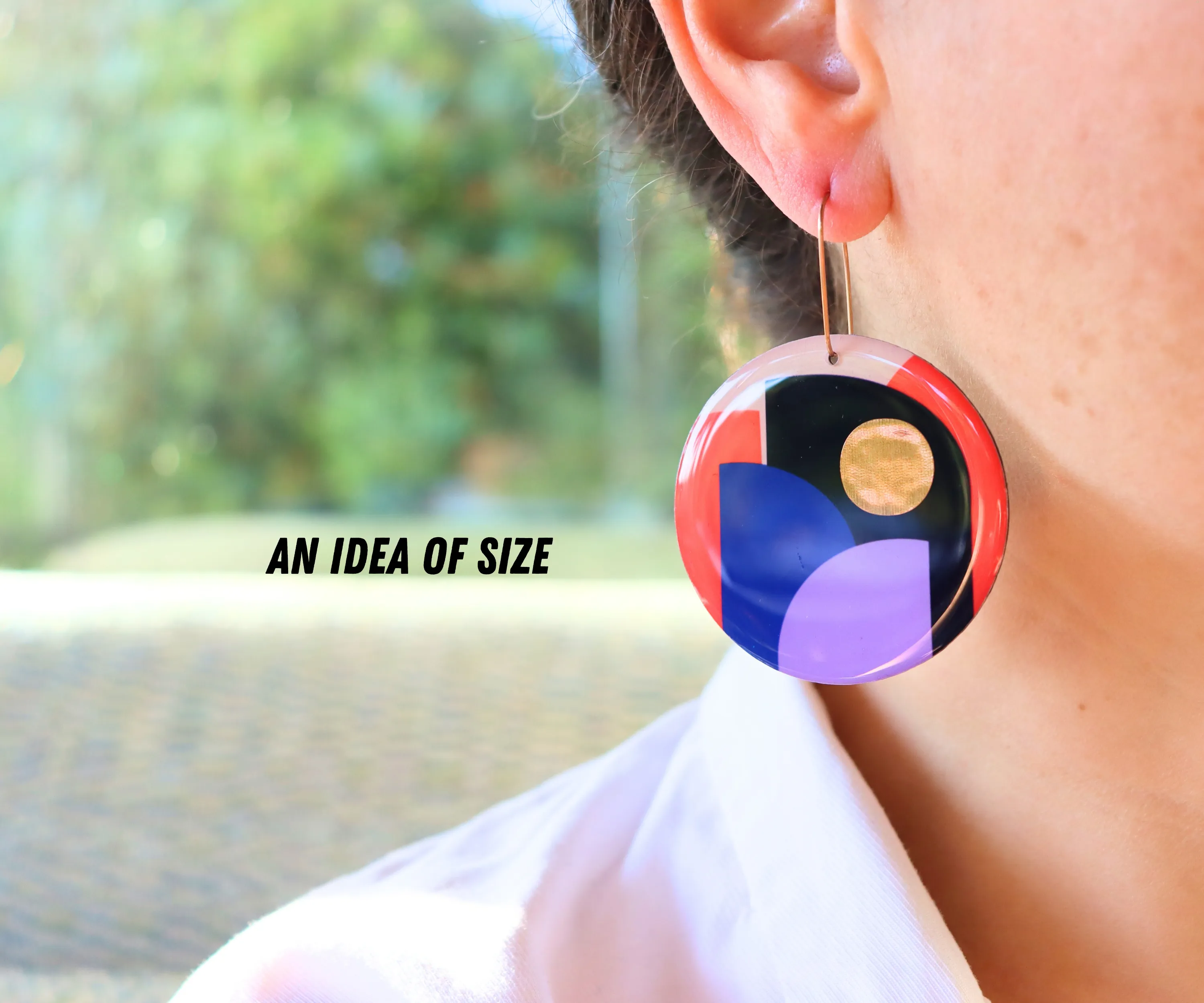 CLEO confetti / bold colourful upcycled vinyl earrings made in Ireland