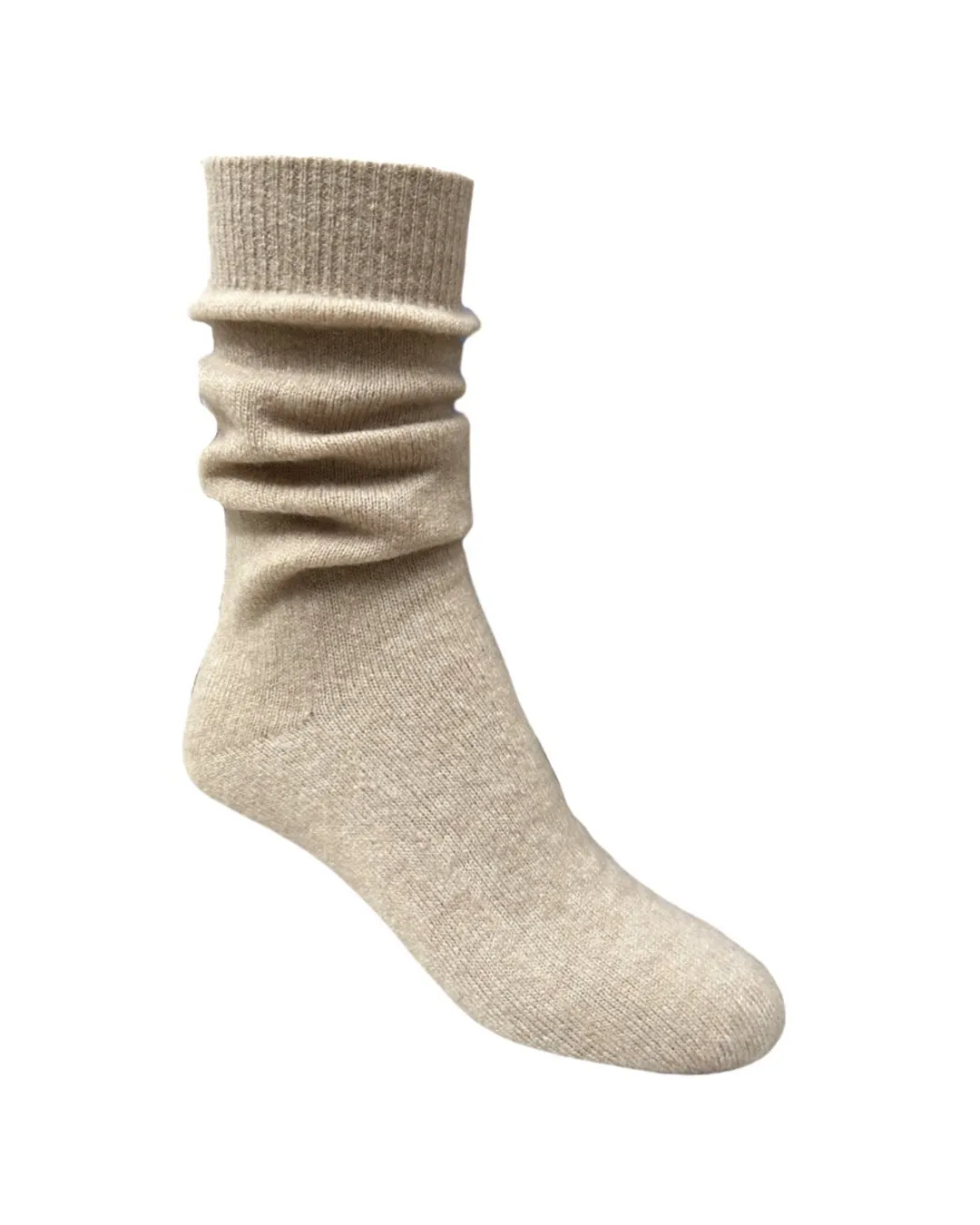 Cloud pale camel cashmere silk socks