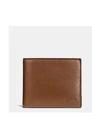 Coach Compact ID Wallet Dark Saddle F74991