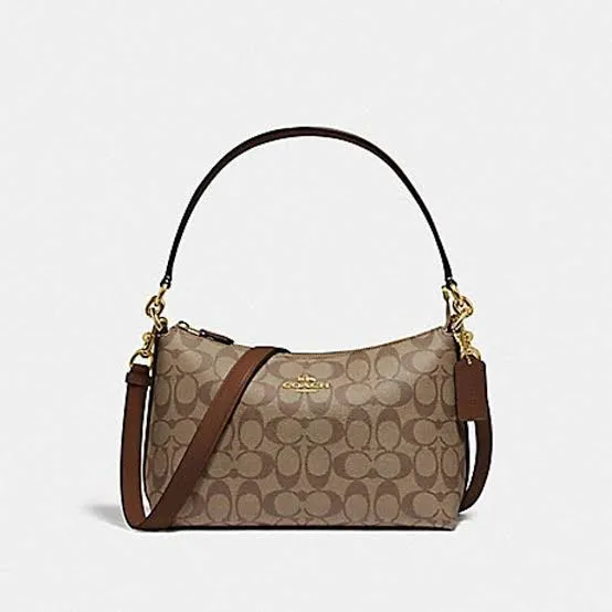 COACH Lewis Shoulder Bag In Signature Canvas (Brown)