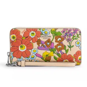 Coach Long Zip Around Wallet With Floral Print