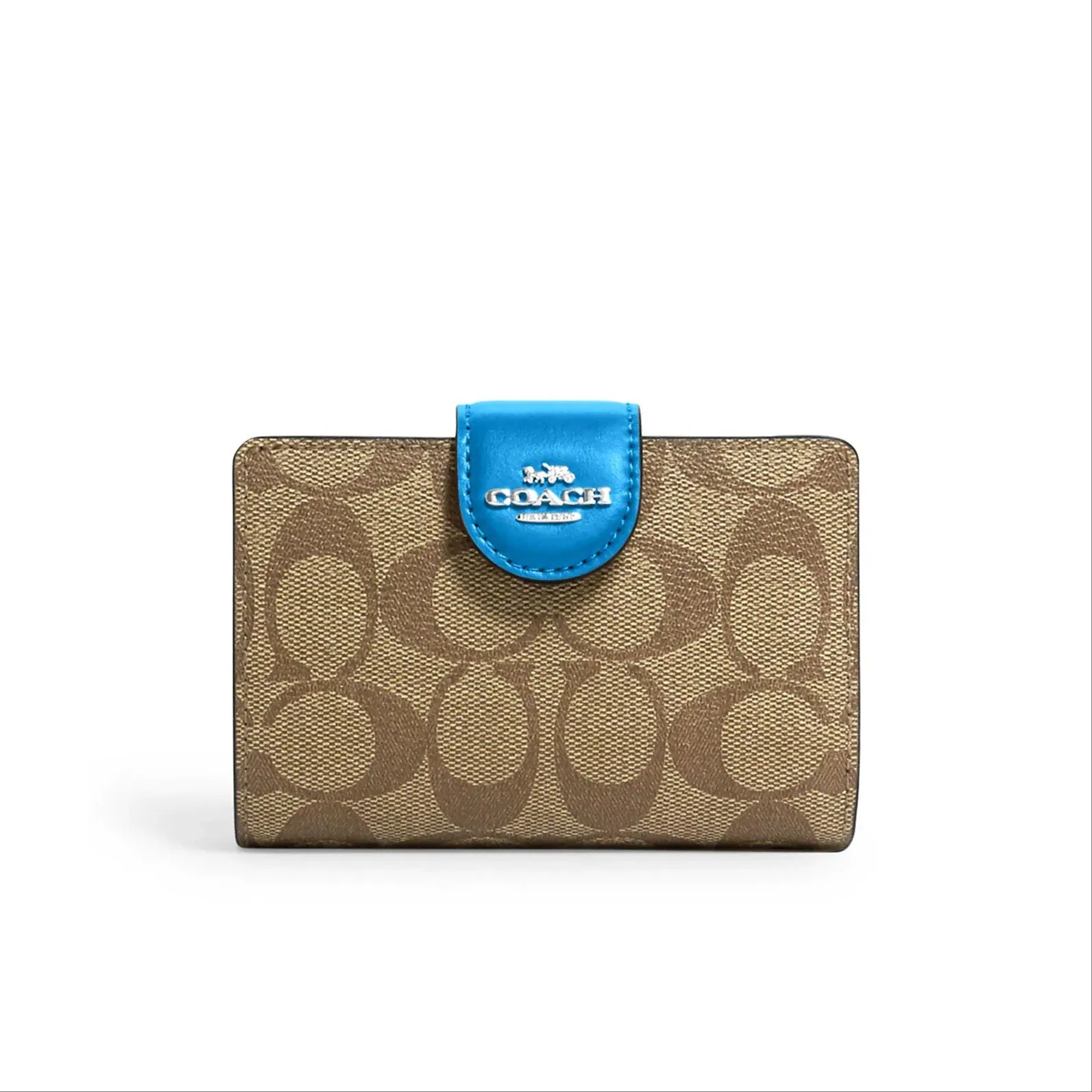 Coach Medium Corner Zip Wallet In Signature Canvas