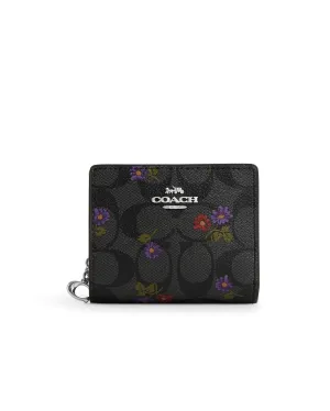 Coach Snap Wallet In Signature Canvas With Country Floral Print