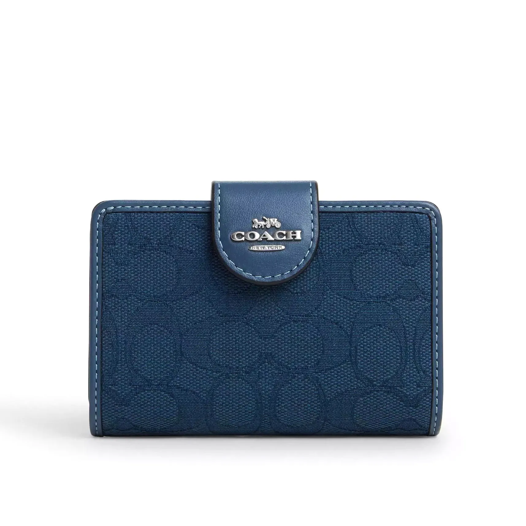 Coach Women's Medium Corner Zip Wallet In Signature Jacquard