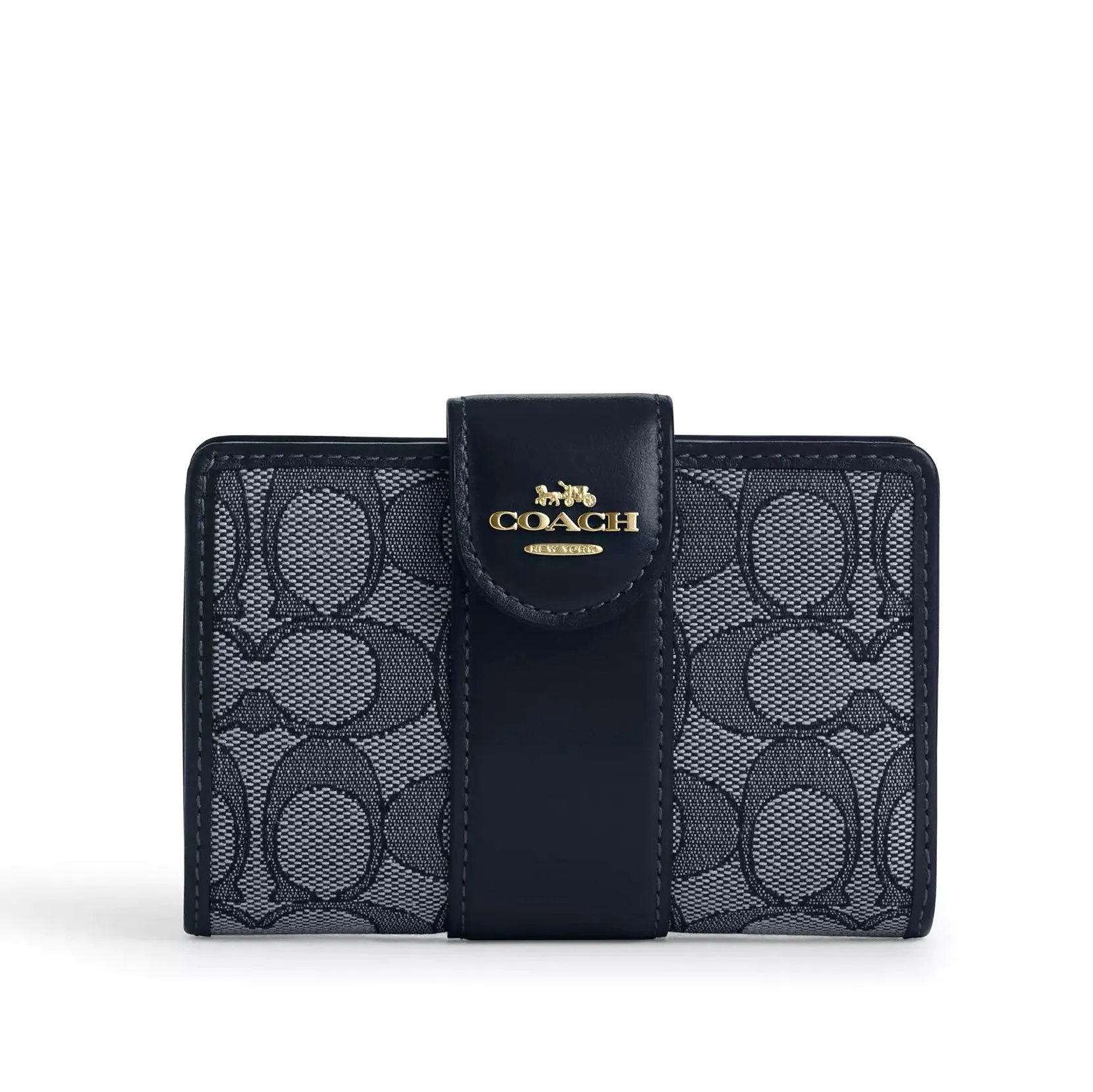 Coach Women's Medium Corner Zip Wallet In Signature Jacquard