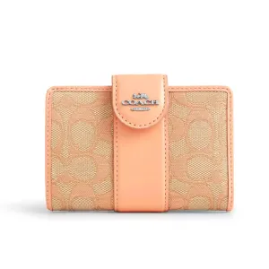 Coach Women's Medium Corner Zip Wallet In Signature Jacquard