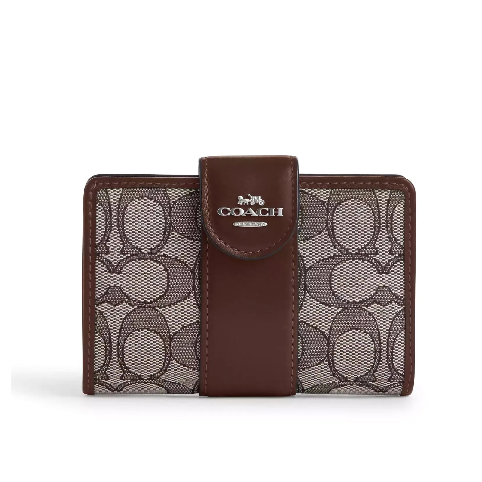 Coach Women's Medium Corner Zip Wallet In Signature Jacquard