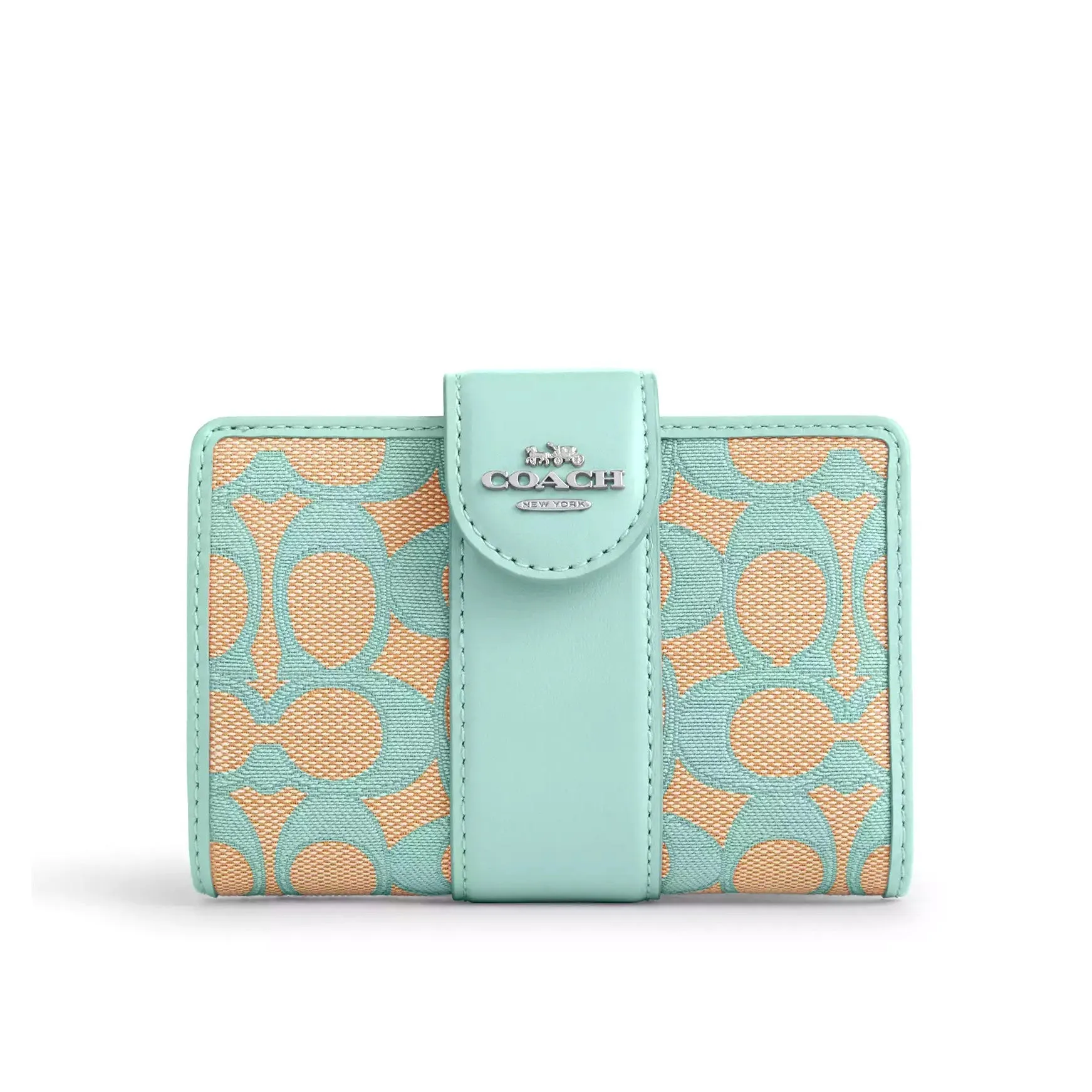 Coach Women's Medium Corner Zip Wallet In Signature Jacquard