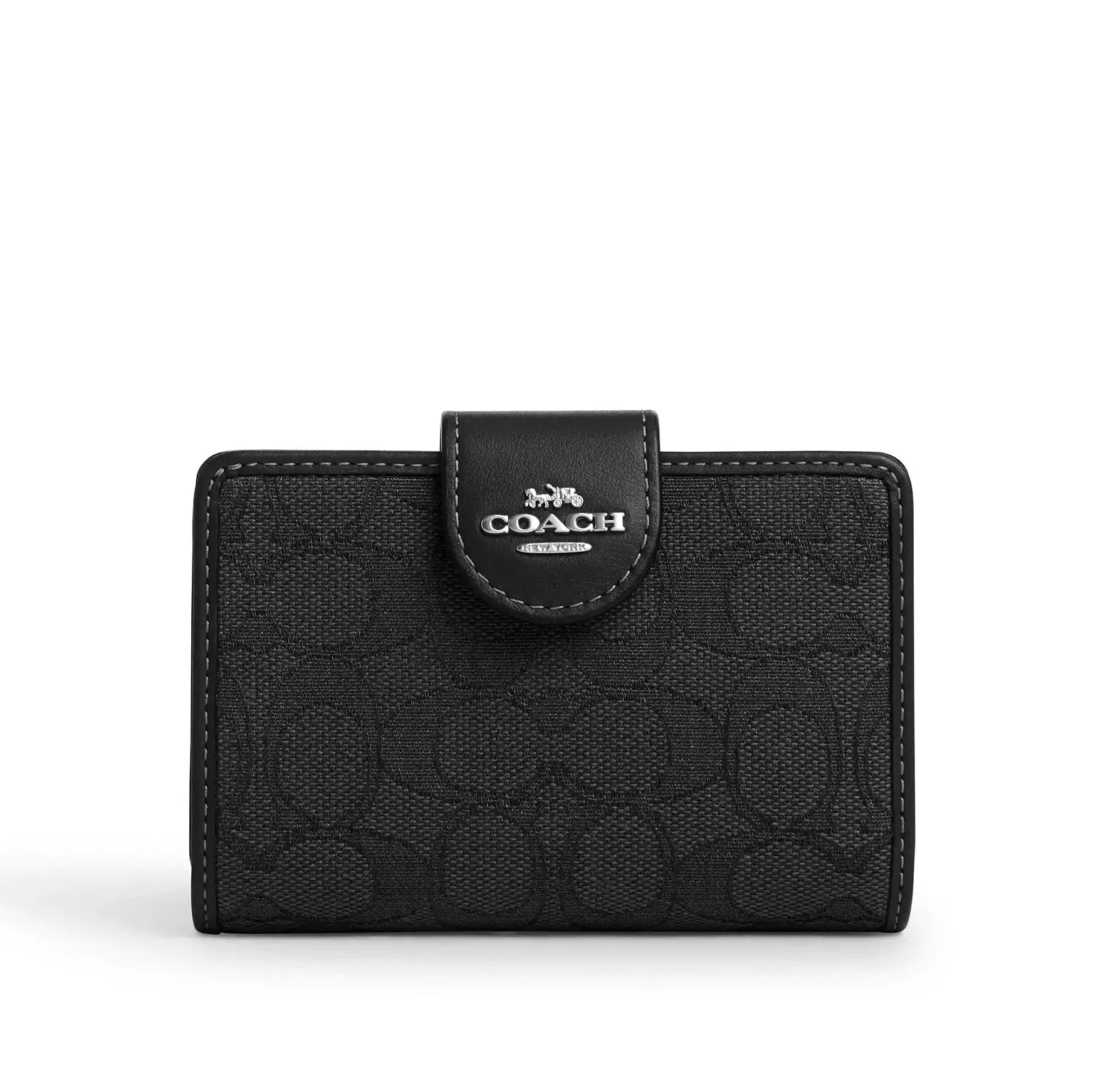 Coach Women's Medium Corner Zip Wallet In Signature Jacquard