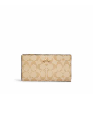 Coach Women's Slim Zip Wallet In Signature Canvas