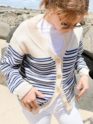Coastal Striped Cardigan (Knit)