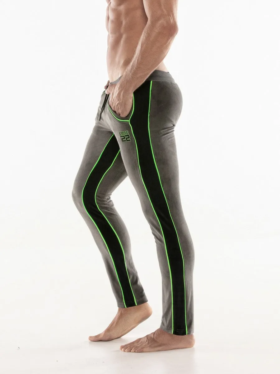 CODE 22 Velvet Jogger Bottoms Charcoal