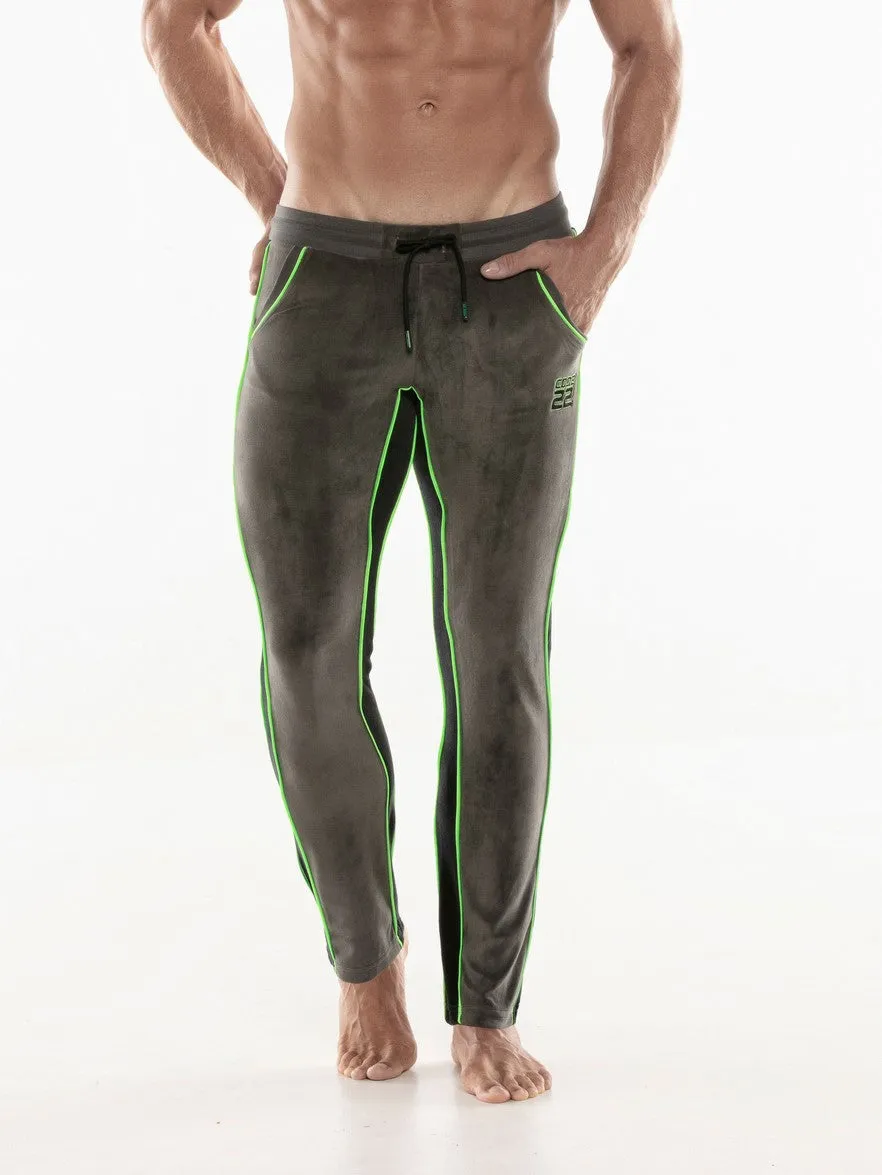 CODE 22 Velvet Jogger Bottoms Charcoal