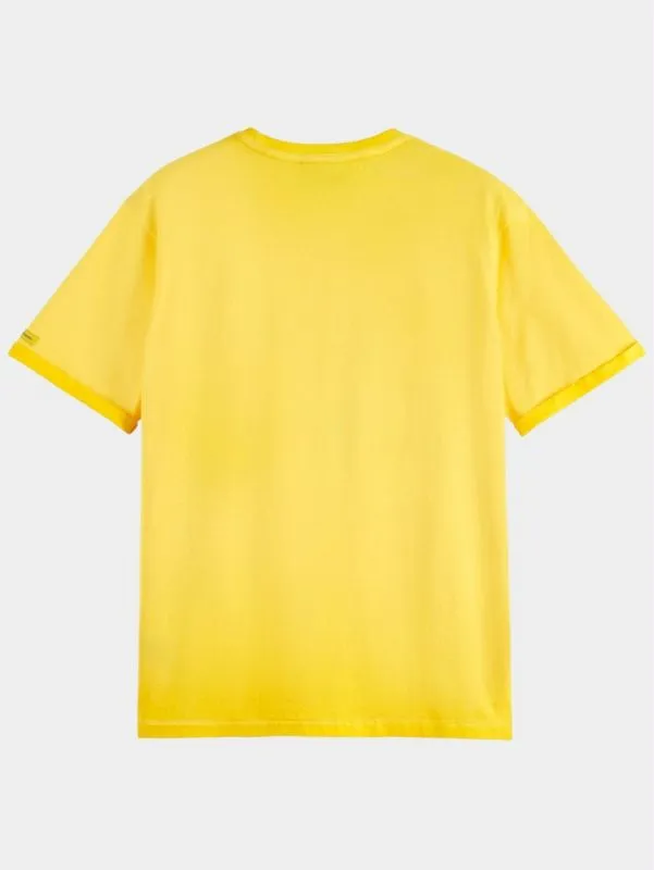 Cold Dye Tee With Chest Artwork (Yellow) - S1717034867