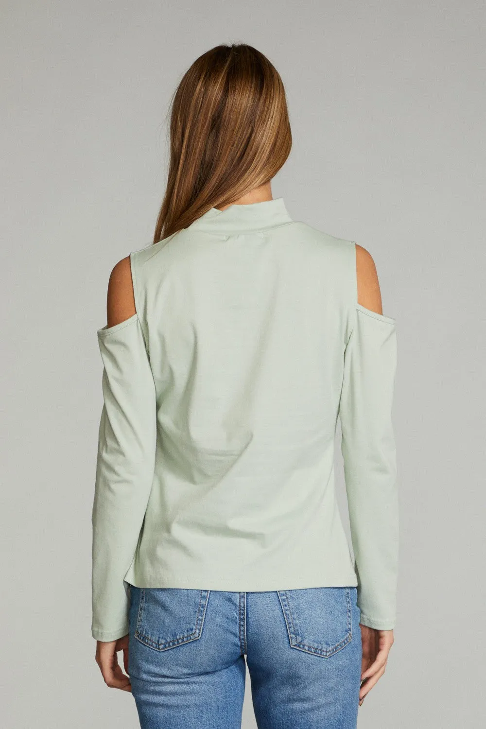 Cold shoulder long sleeve top