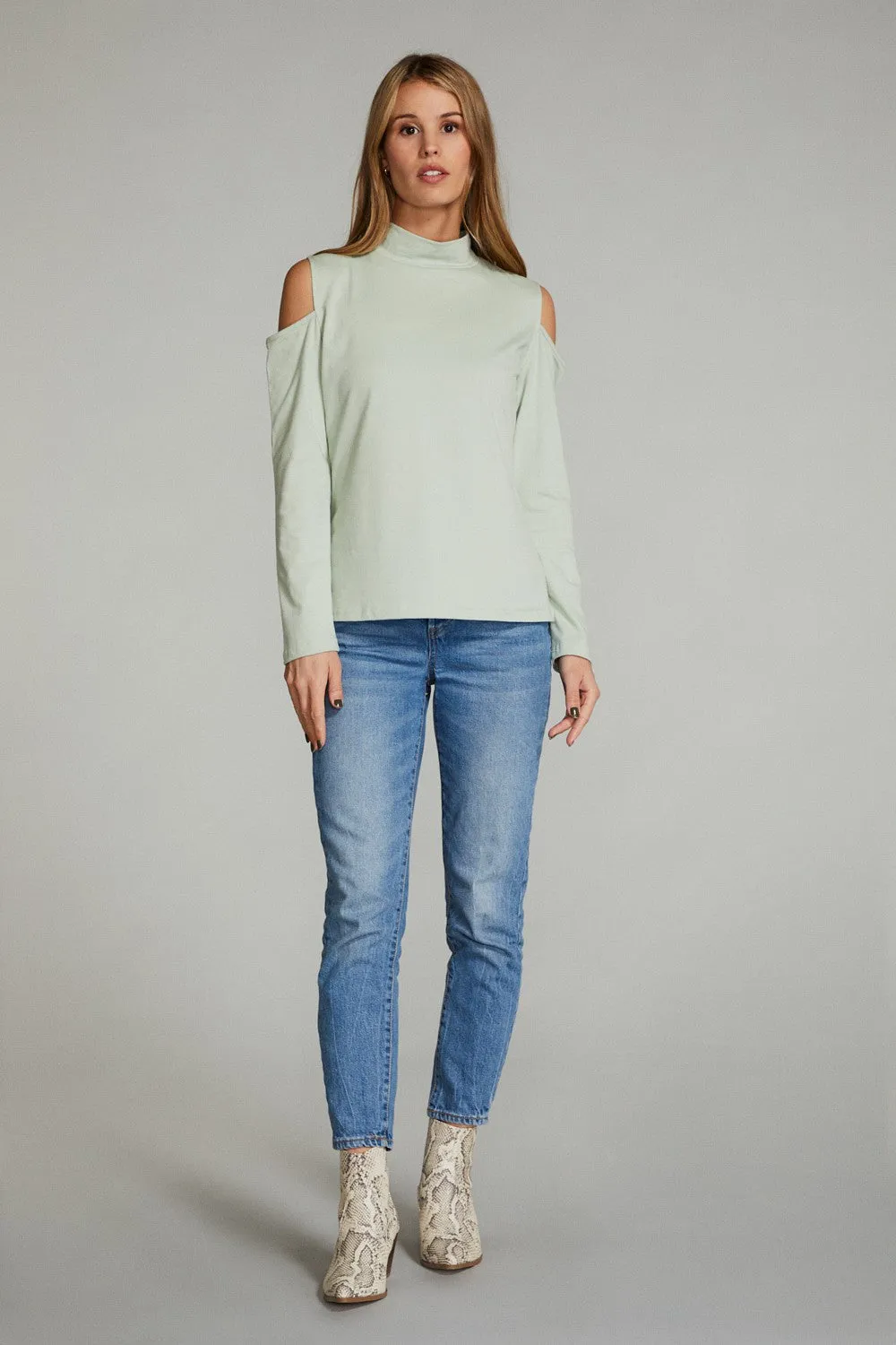 Cold shoulder long sleeve top
