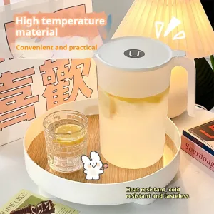 Cold water bottle household large capacity cold drink bucket convenient and practical white drinking water beverage matte translucent 2000ml 2500ml
