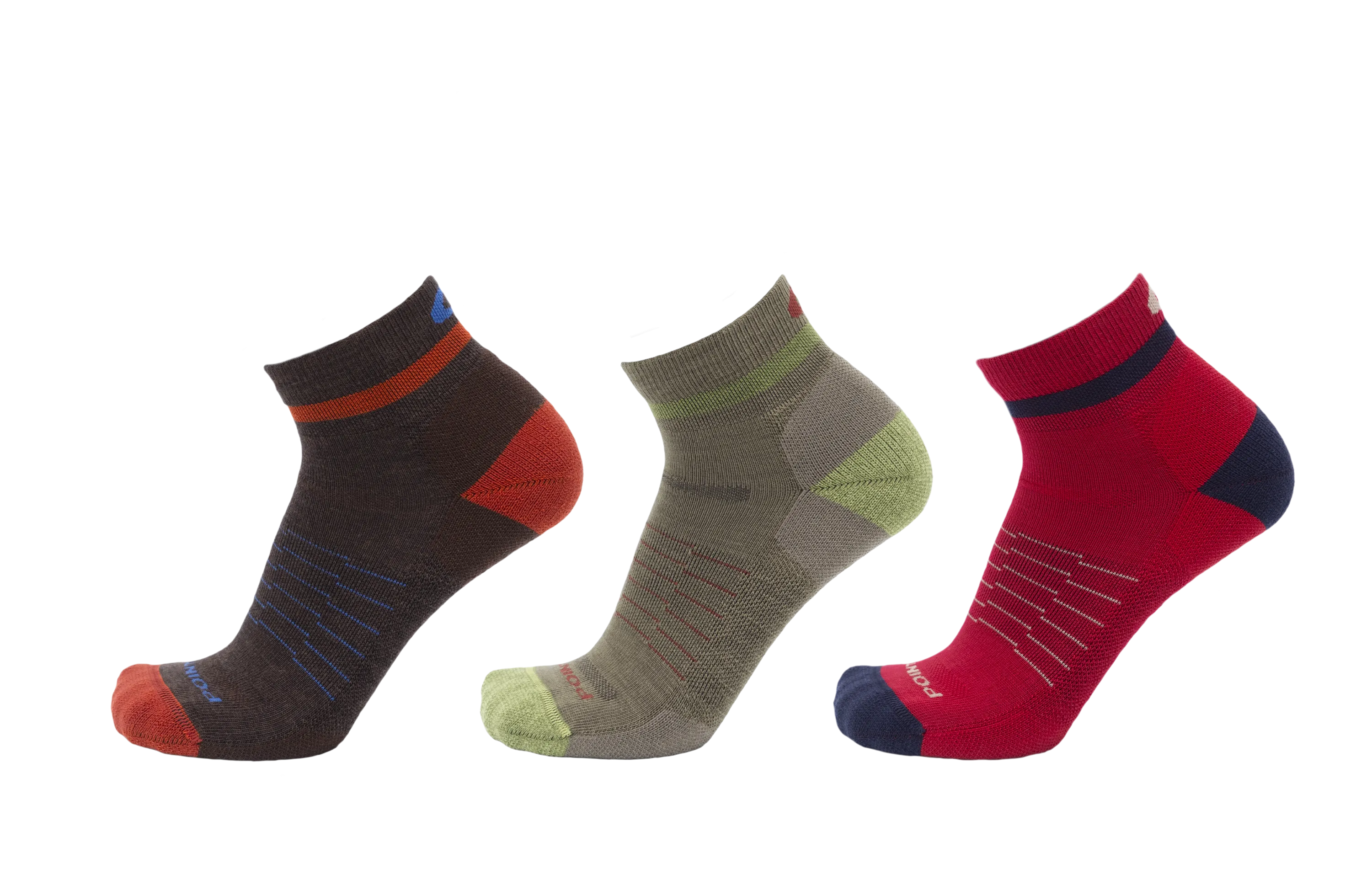 Color Block Extra Light 1/4 Crew 3-Pack : Citrus - Caribbean - Coral