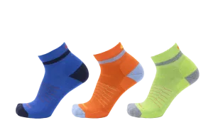 Color Block Extra Light 1/4 Crew 3-Pack : Royal - Orange - Super Lime
