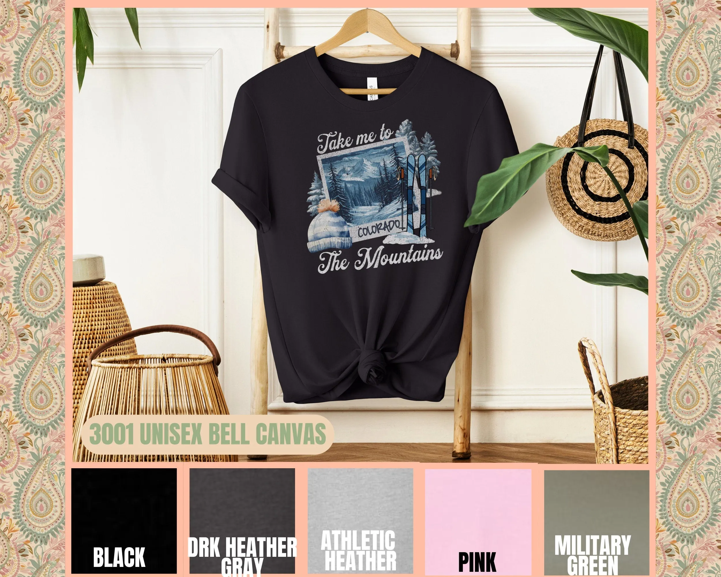 Colorado Winter Skiing T-Shirt, Mountain Ski Gear Tee, Colorado Souvenir Shirt, Winter Sport Shirt, Snowy Mountains Tee, Ski Trip Sweatshirt